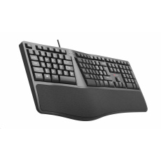 C-TECH Klávesnice KB-113E USB, ERGO,  černá, CZ/SK