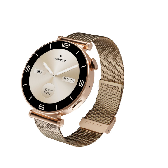 Garett Smartwatch Rose Gold Mesh steel