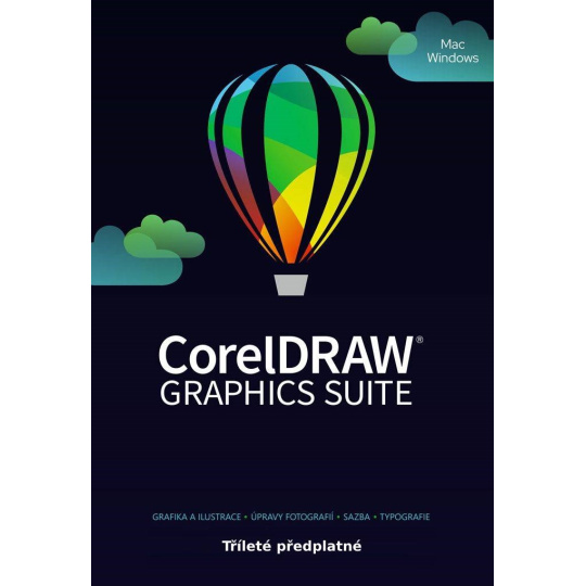 CorelDRAW Graphics Suite 3 roky obnova pronájmu licence (Single) EN/FR/DE/IT/SP/BP/NL/CZ/PL