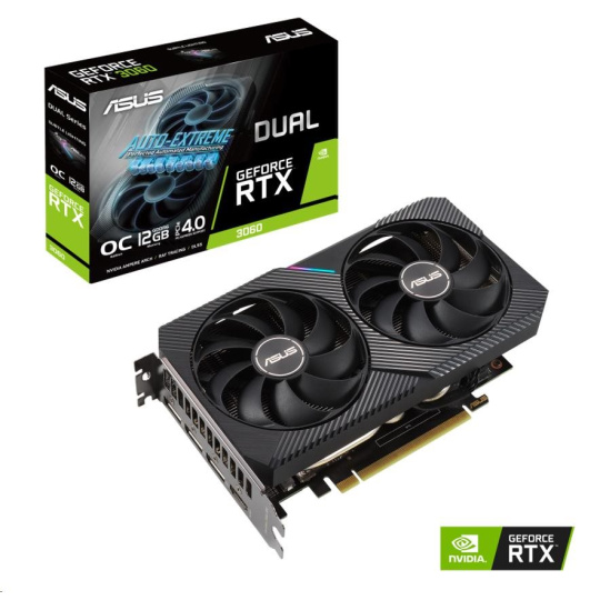 ASUS VGA NVIDIA GeForce RTX 3060 DUAL V2 OC 12G, 12G GDDR6, 3xDP, 1xHDMI