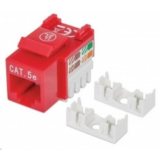 Intellinet Cat5e Keystone Jack, UTP, Red, Punch-down