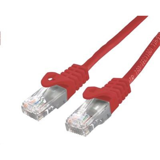 C-TECH kabel patchcord Cat6, UTP, červený, 0,25m