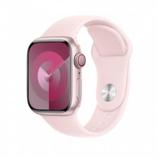 APPLE Watch Series 9 GPS + Cellular 45mm Pink Aluminium Case with Light Pink Sport Band - M/L