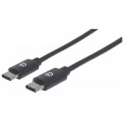 MANHATTAN kabel Hi-Speed USB-C, Type-C Male to Type-C Male, 2m, černý