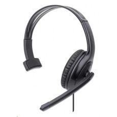 MANHATTAN Sluchátka s mikrofonem Mono USB Headset, černá