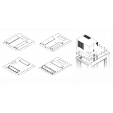 TRITON montážní redukce ke klimatizaci X1 a X2 do hloubky rozvaděče 600 x 1000 mm, šedá