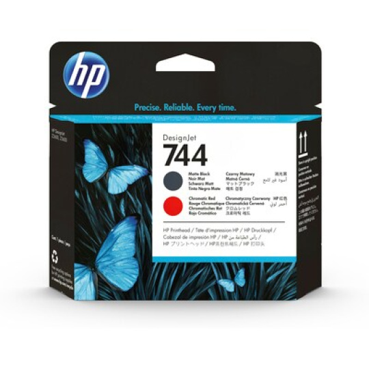 HP 744 Matte Black & Red Printhead