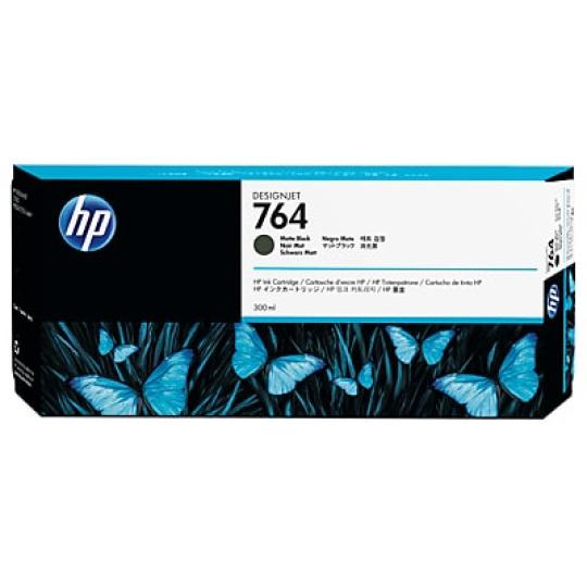 HP 764 Matte Black Ink Cart, 300 ml, C1Q16A