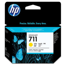 HP 711 Yellow DJ Ink Cart, 29 ml, 3-pack, CZ136A