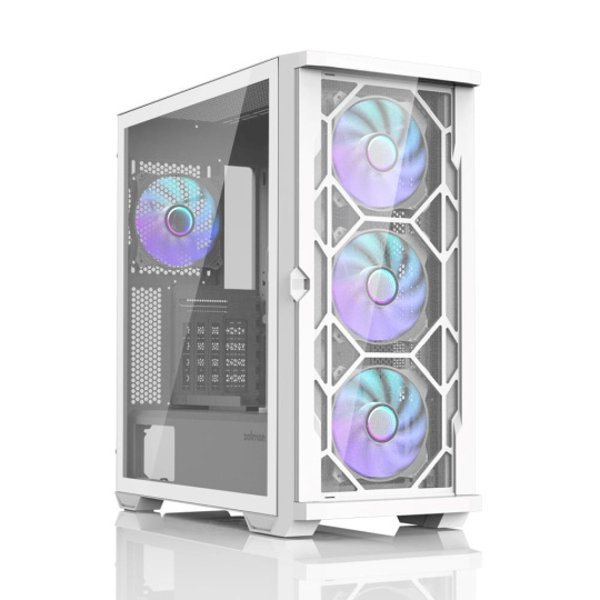 ZALMAN case Z10 DUO White, Mid Tower, ATX, 2xUSB 3.0, 1xUSB-C, 4x ARGB Fan, bílá