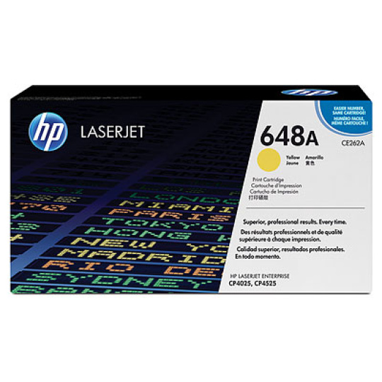 HP 648A Yellow LJ Toner Cart, CE262A (11,000 pages)