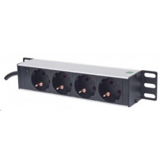 Intellinet 10" 1U Rackmount 4-Way Power Strip - German Type, rozvodný panel, 4x DE zásuvka, 1.8m kabel