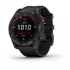 Garmin fenix 7X Solar,Gray/ Black Silicone Band