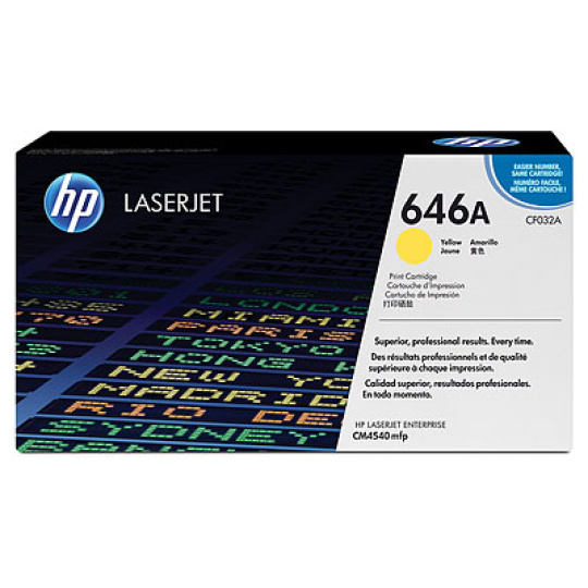 HP 646A Yellow LJ Toner Cart, CF032A (12,500 pages)